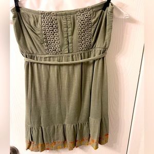 Green Strapless Tank Top